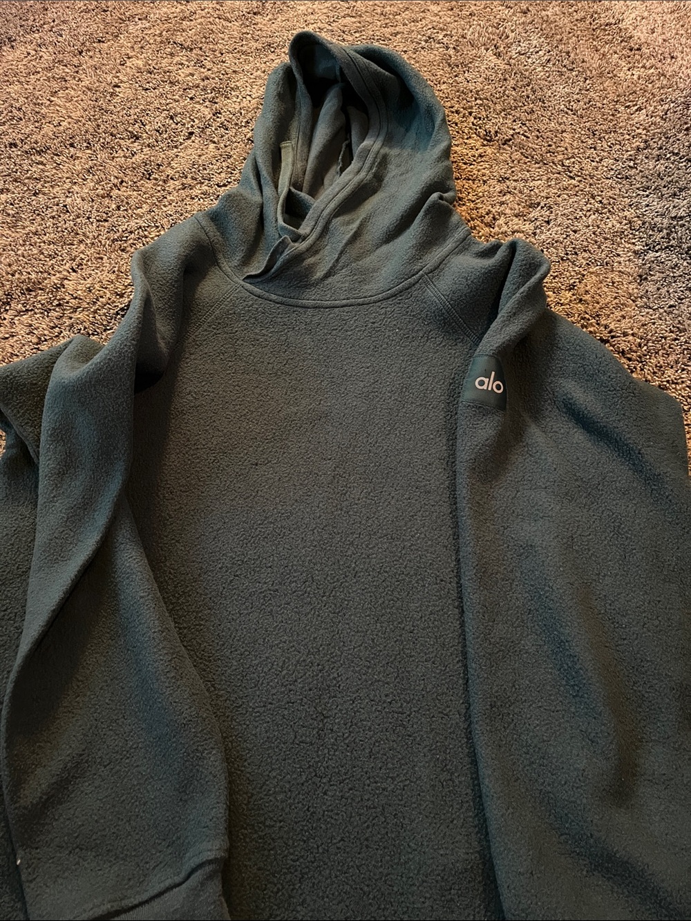 ALO Yoga Men's Crewneck Hoodie in Deep Forest Green small? Zipper pockets. - Picture 3 of 9